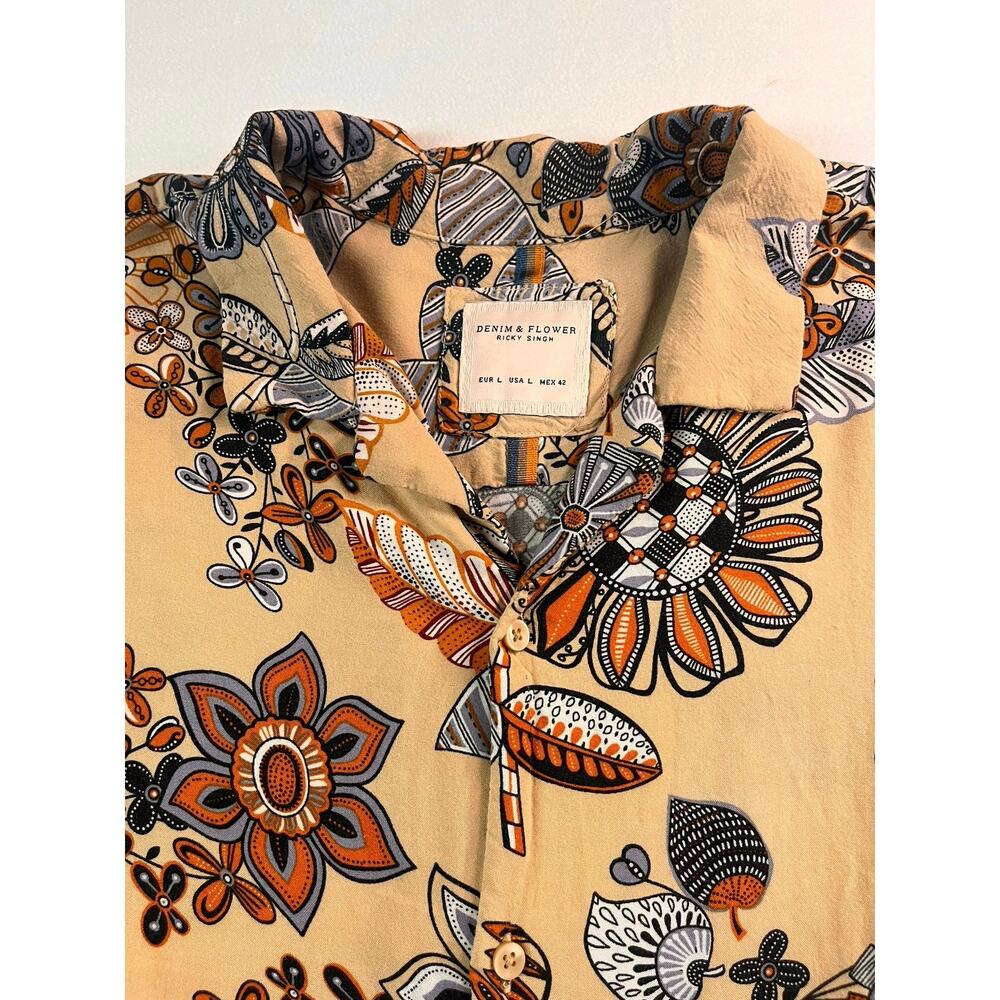 Retro Floral Button Down by Denim & Flower